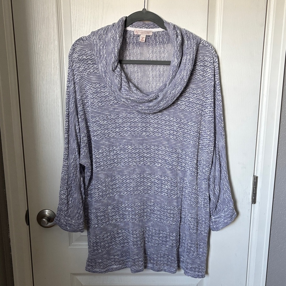 Cozy Cowl Neck Sweater - Heather Gray